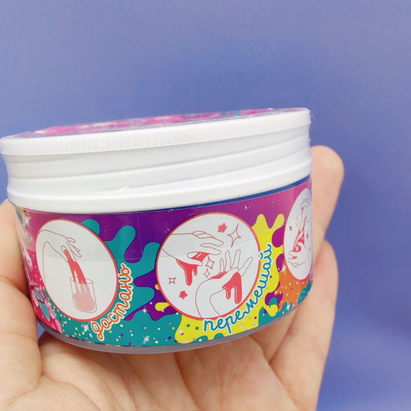 Слайм - антистресс с блестками 80 гр. / Лизун мялка-жмялка